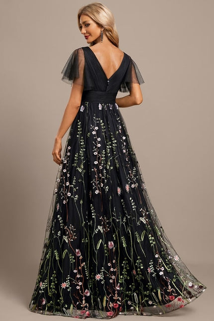Robe de Soirée Floral Éclat Noir - gallery 6