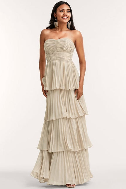 Robe de Soirée Mousseline Ondulée