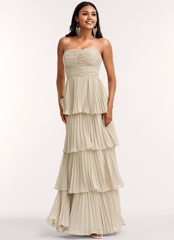 Robe de Soirée Mousseline Ondulée