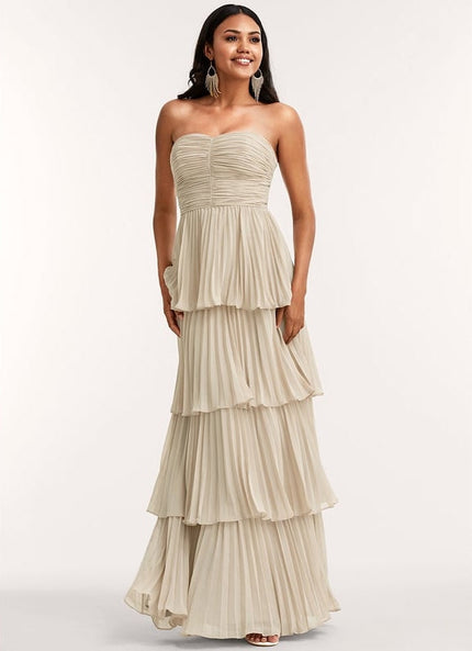 Robe de Soirée Mousseline Ondulée