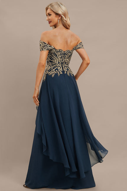 Robe de Soirée Élégance Marine Brodée - gallery 5