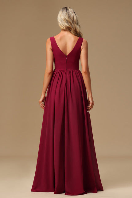 Robe de Soirée Mousseline Beige - gallery 3