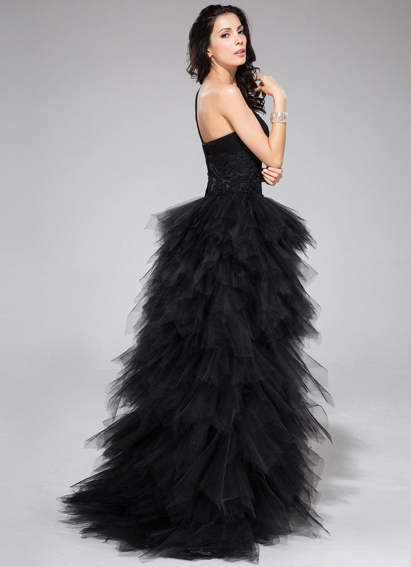 Robe de Soirée Élégance Tulle Noir - gallery 3