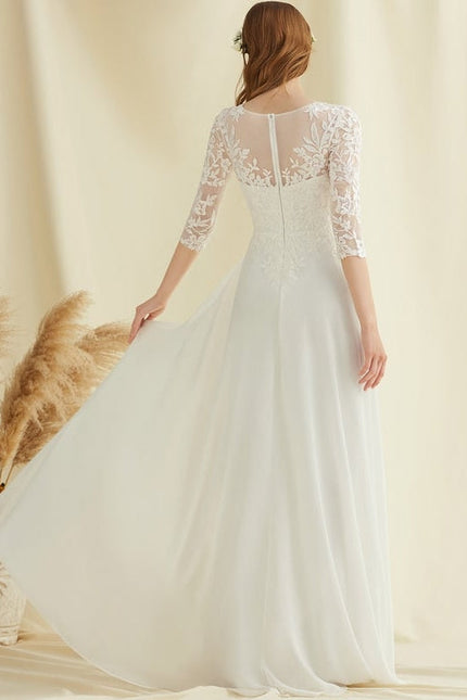 Robe de Soirée Vaporeuse Écrue - gallery 3