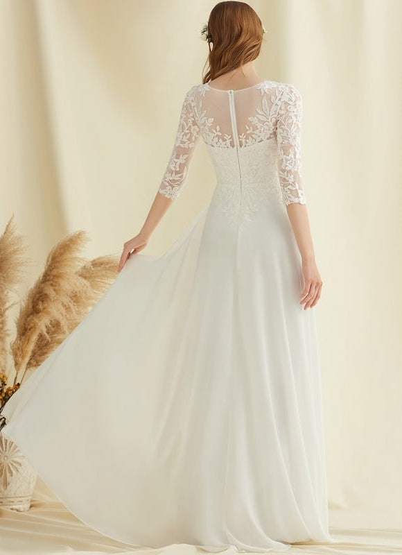 Robe de Soirée Vaporeuse Écrue - gallery 3