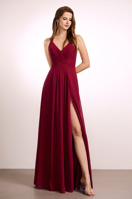 Robe de Soirée Mousseline Beige - gallery 2