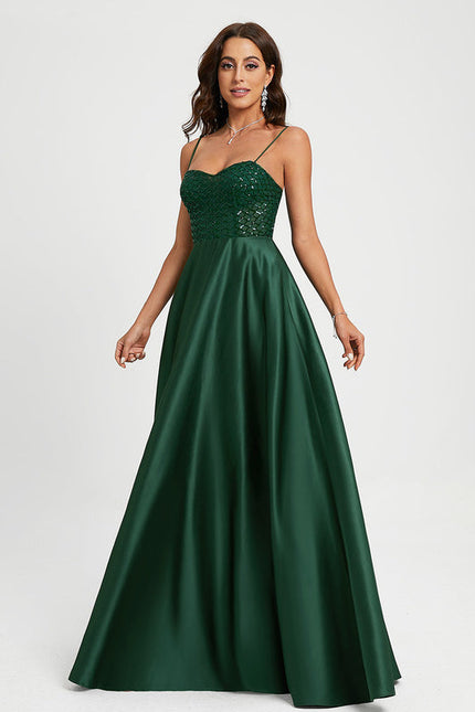 Robe de Soirée Élégance Émeraude Satinée - gallery 3