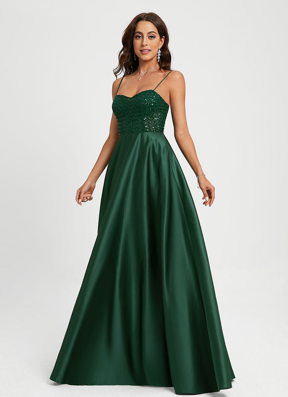 Robe de Soirée Élégance Émeraude Satinée - gallery 3
