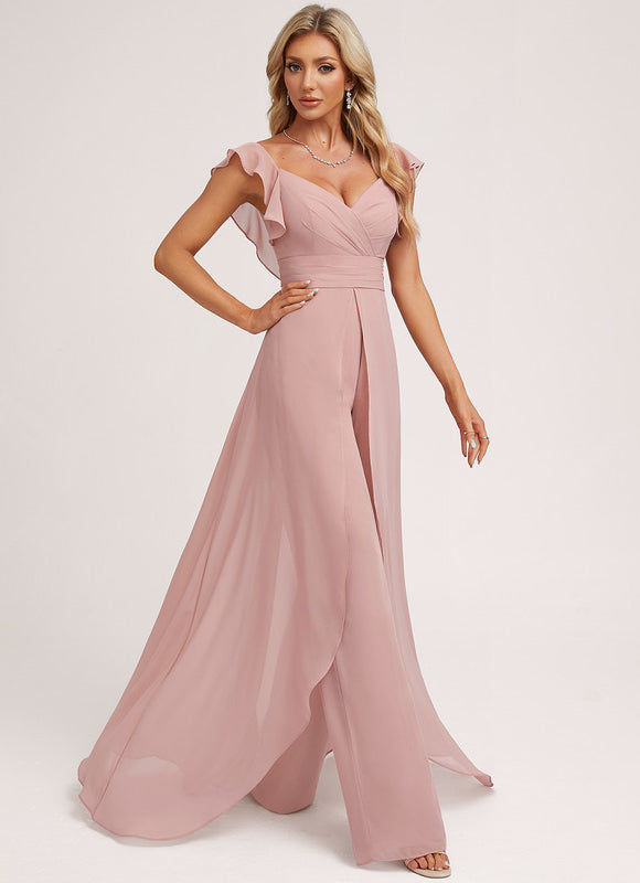 Robe Longue De Soirée Rose - gallery 3