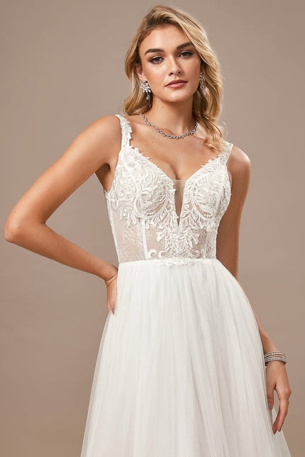 Robe De Soirée Blanche Dentelle - gallery 5
