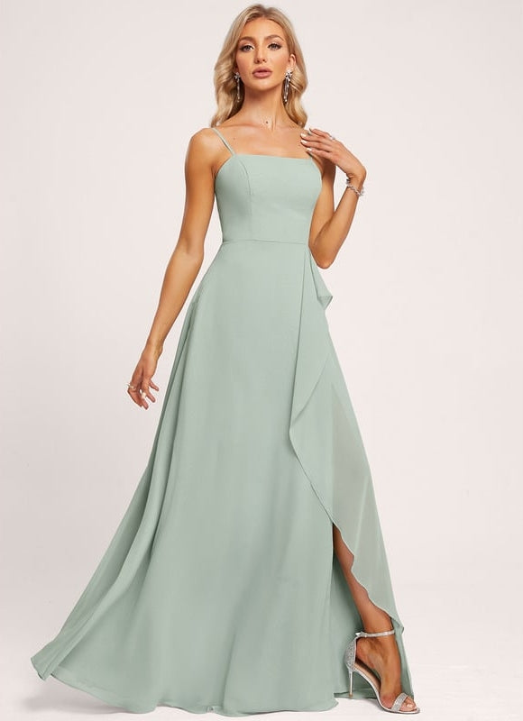 Robe de Soirée Fluide Vert Deau - gallery 3