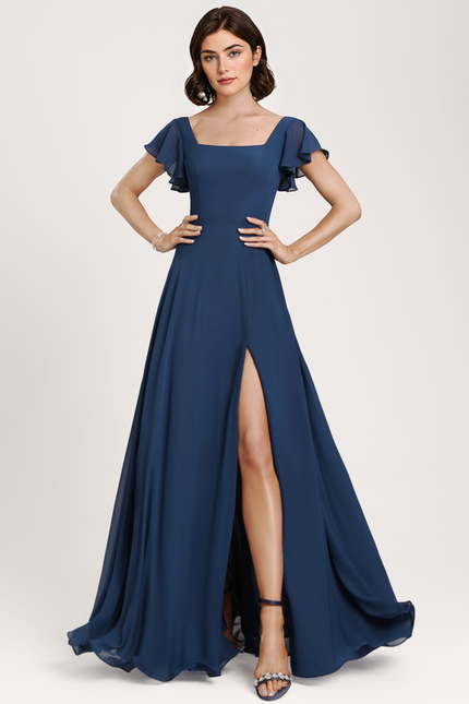Robe de Soirée Fluide Vert Deau