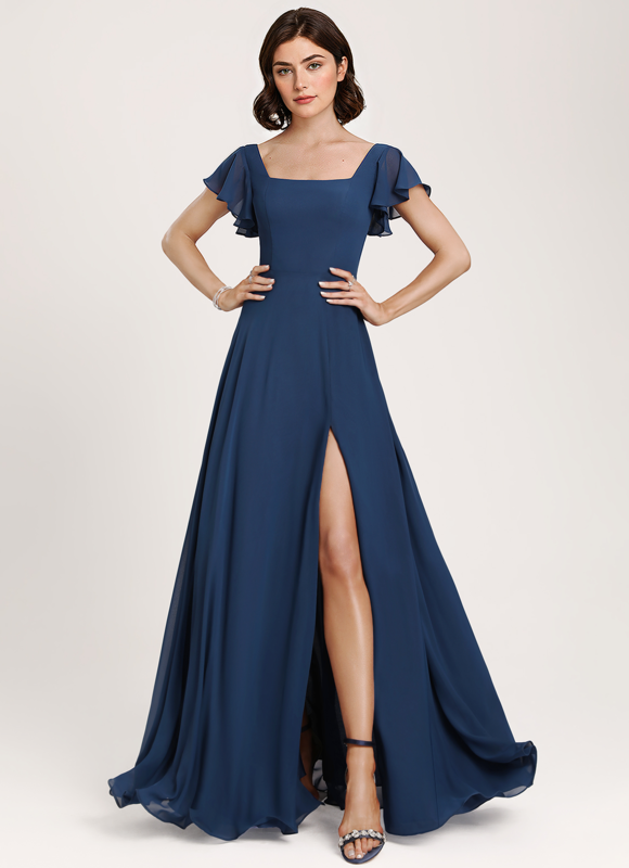 Robe de Soirée Fluide Vert Deau