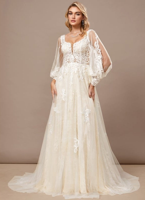Robe de Soirée Éthérée Crémeuse - gallery 4