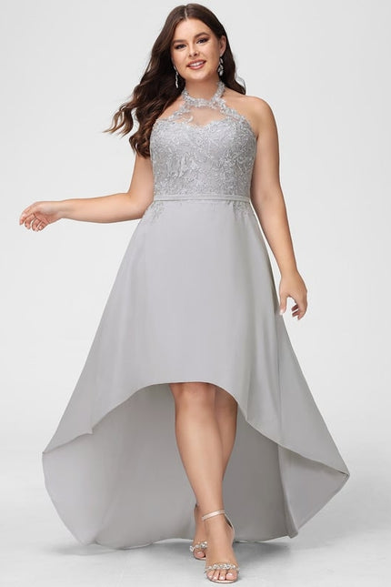 Robe de Soirée Élégance Grise Aérienne - gallery 5