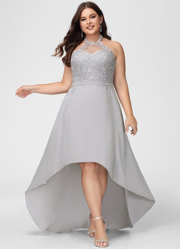 Robe de Soirée Élégance Grise Aérienne - gallery 5
