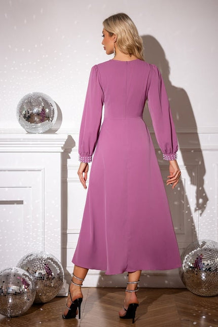 Robe de Soirée Mauve Élégante - gallery 1