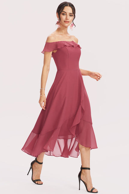 Robe de Soirée Mousseline Marine - gallery 2