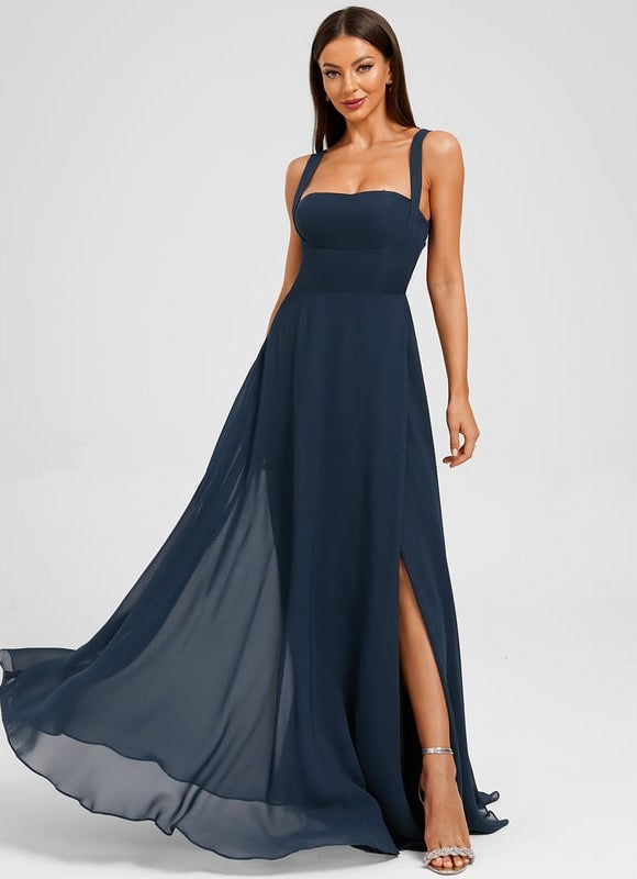 Robe de Soirée Longue Marine Élégante - gallery 1
