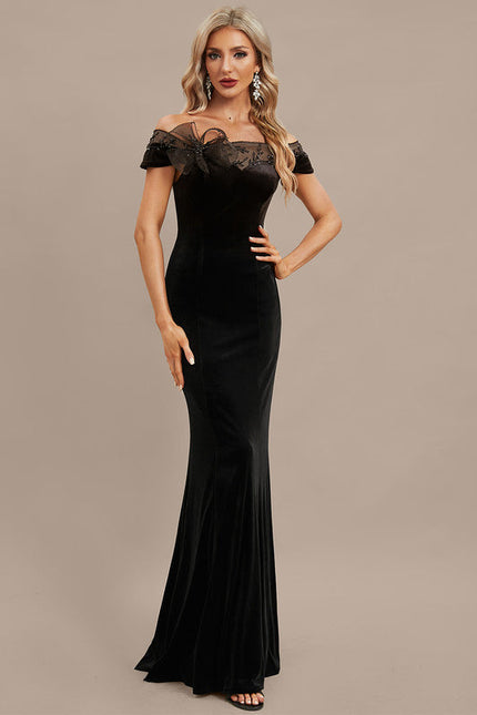Robe De Soirée Fourreau Noir - gallery 1