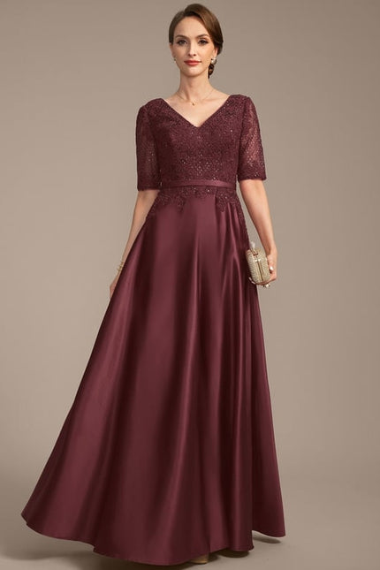 Robe de Soirée Bourgogne Satiné