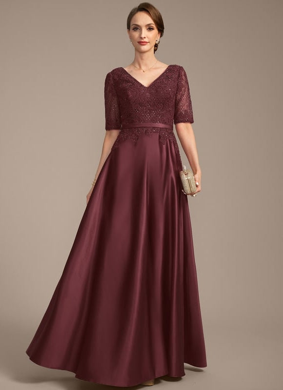 Robe de Soirée Bourgogne Satiné