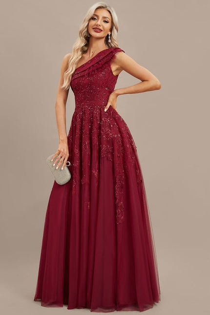 Robe de Soirée Bordeaux Étoilé - gallery 2
