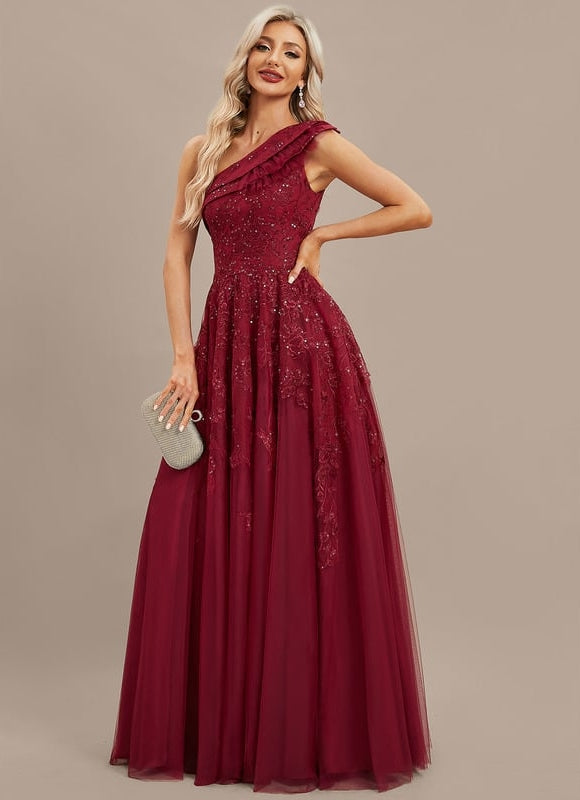 Robe de Soirée Bordeaux Étoilé - gallery 2