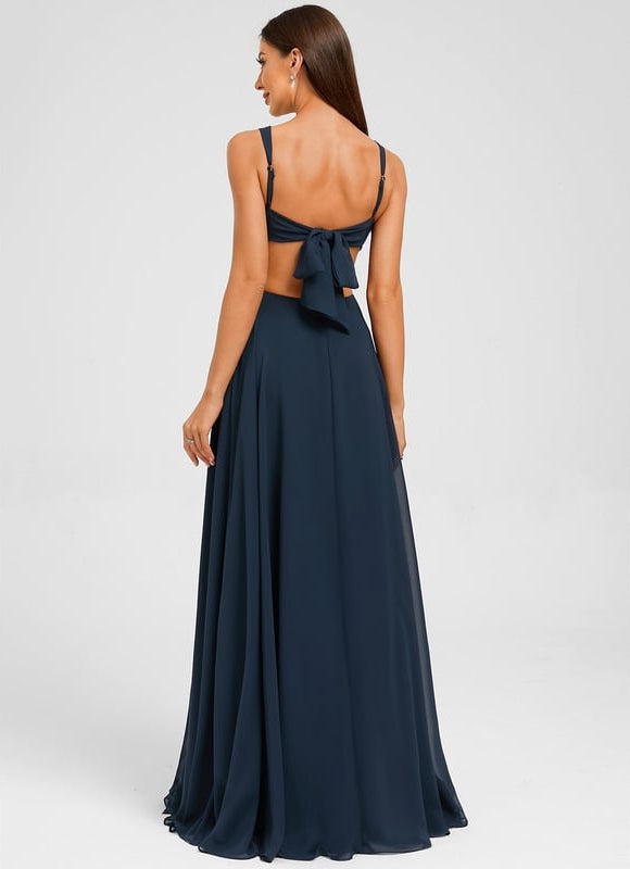 Robe de Soirée Longue Marine Élégante - gallery 5