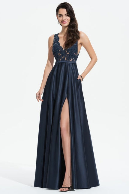 Robe de Soirée Luxe Satin Noir