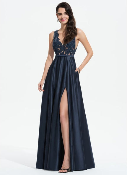 Robe de Soirée Luxe Satin Noir