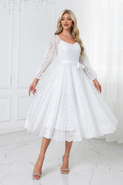 Robe de Soirée Dentelle Évasée
