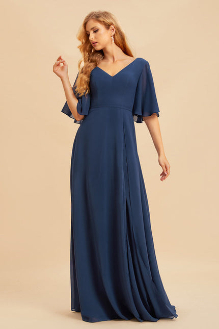 Robe de Soirée Mousseline Beige - gallery 4