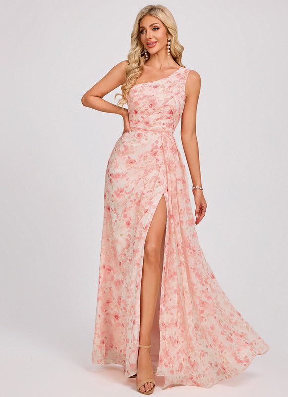 Robe de Soirée Asymétrique Fluide