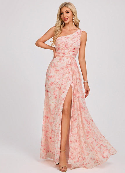 Robe de Soirée Asymétrique Fluide