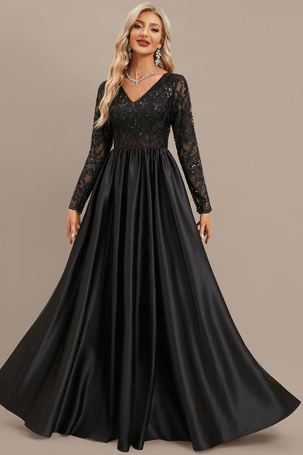 Robe de Soirée Luxe Satin Noir