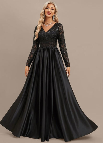 Robe de Soirée Luxe Satin Noir