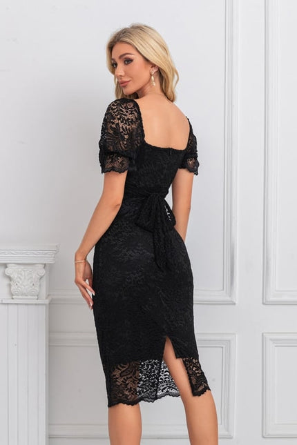 Robe de Soirée Dentelle Noire Chic - gallery 1