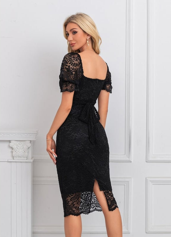 Robe de Soirée Dentelle Noire Chic - gallery 1