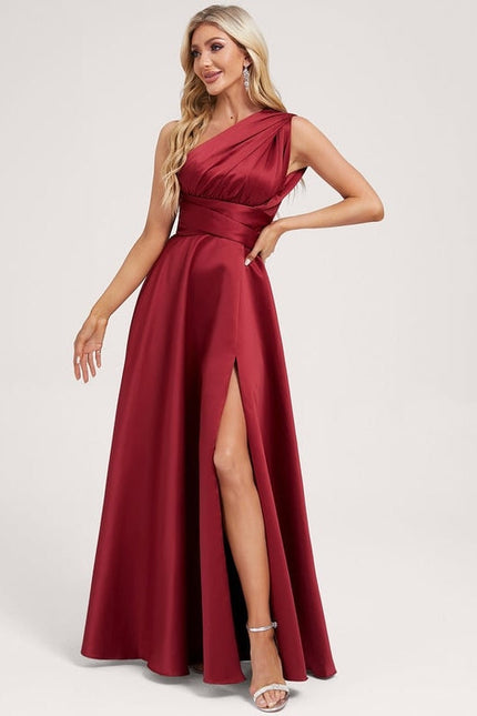 Robe De Soirée Rouge Satin - gallery 5