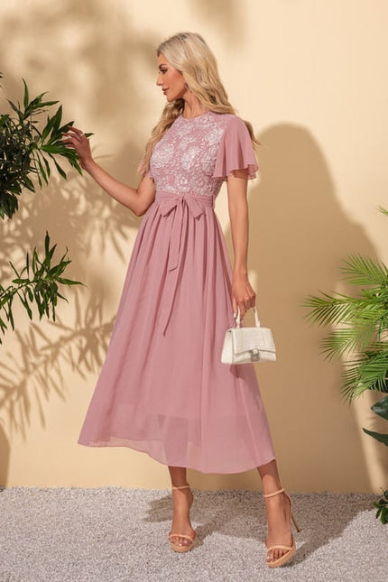 Robe de Soirée Rosée Éthérée - gallery 3