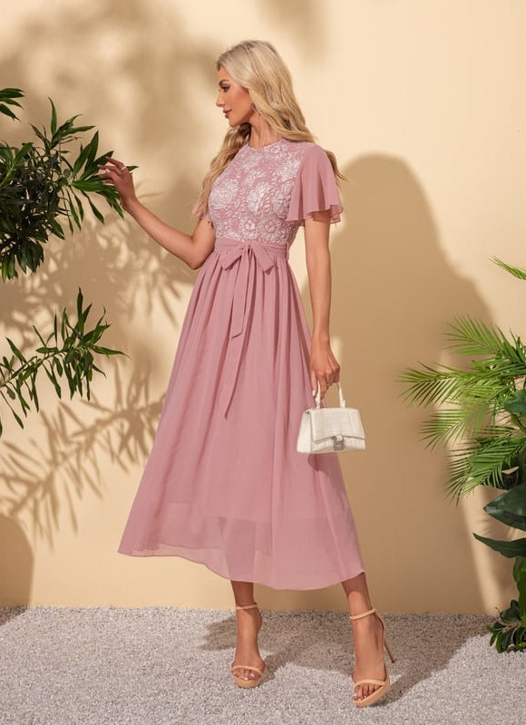 Robe de Soirée Rosée Éthérée - gallery 3