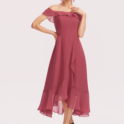 Robe de Soirée Mousseline Marine