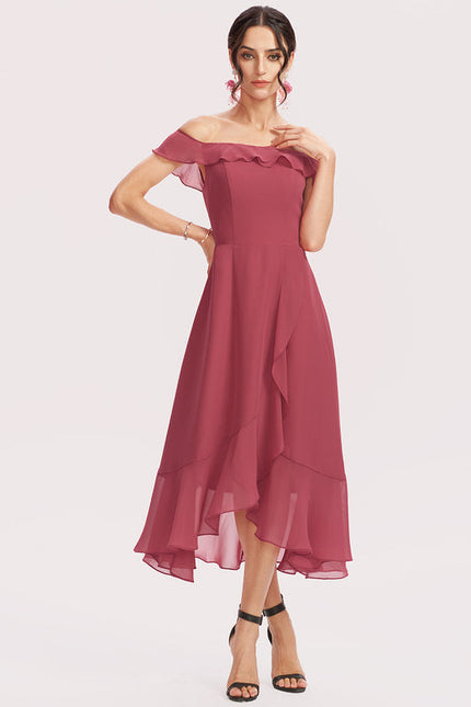 Robe de Soirée Mousseline Marine