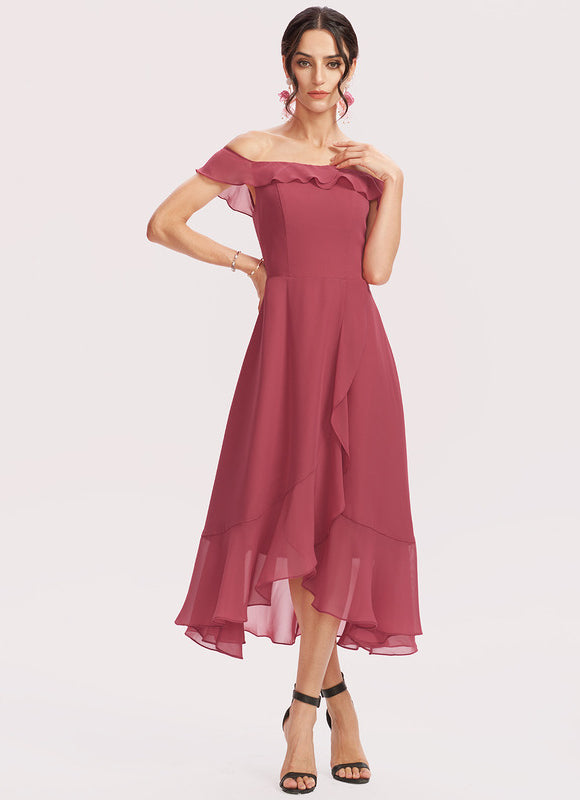 Robe de Soirée Mousseline Marine
