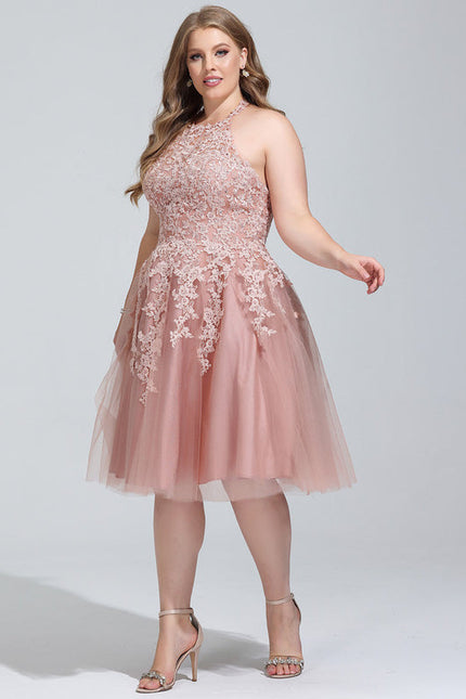Robe de Soirée Longue Rose Dentelle Tulle Bal De Promo - gallery 8