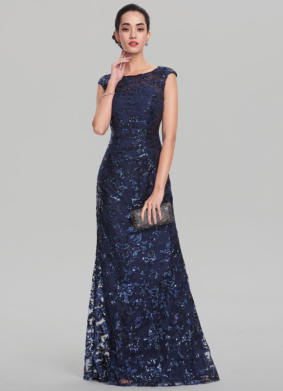 Robe Longue Bleue Pailletée Soirée - gallery 3