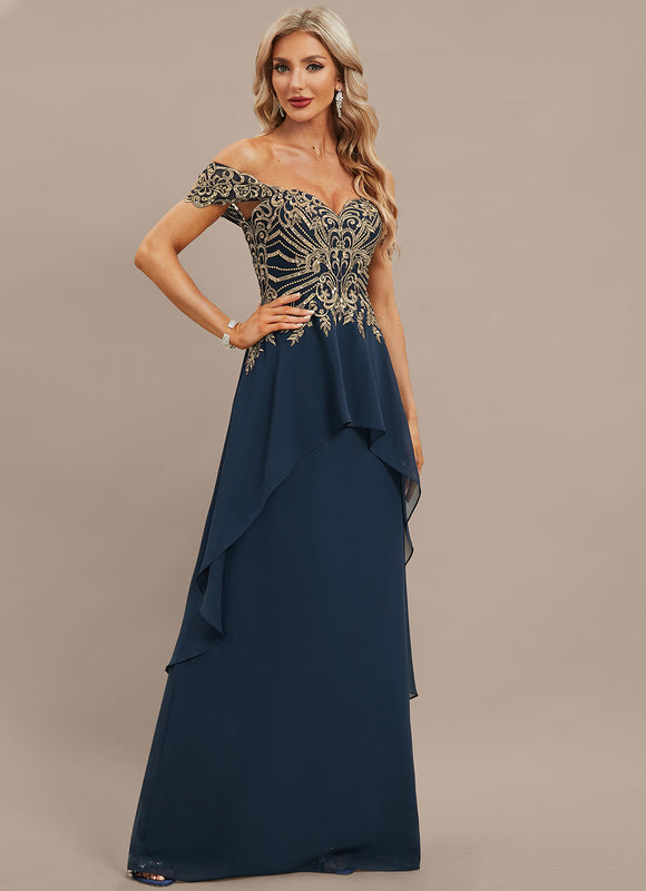 Robe de Soirée Élégance Marine Brodée - gallery 4