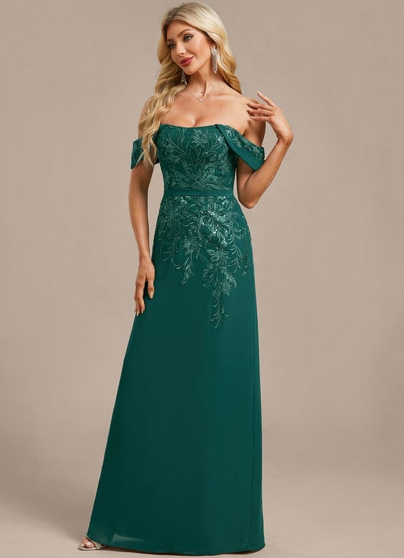 Robe de Soirée Émeraude Brodée - gallery 2