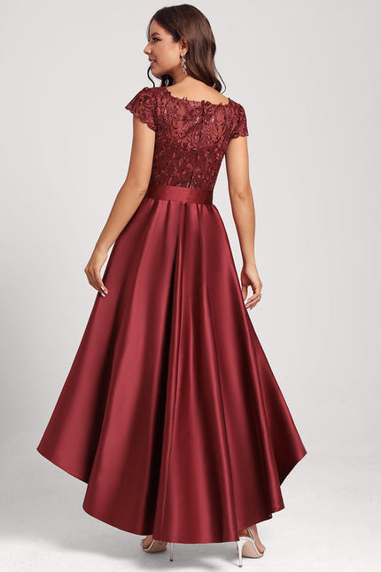 Robe de Soirée Rouge Satin Élégant - gallery 1